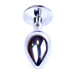 Dop anal din metal cu stras Jewellery Silver Plug Pink "Boss Series" - imagine 5