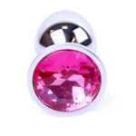Dop anal din metal cu stras Jewellery Silver Plug Pink "Boss Series"
