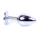 Dop anal din metal cu stras Jewellery Silver Plug Pink "Boss Series" - imagine 4