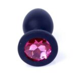 Анальная пробка силиконовая Jewellery Pink Black Silicone Plug Small "MyLove" - imagine 3