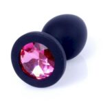Анальная пробка силиконовая Jewellery Pink Black Silicone Plug Small "MyLove" - imagine 2