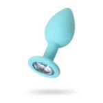 Cиликоновая анальная пробка со стразом ToDo Anal Plug Blue Brilliant "ToyFa"