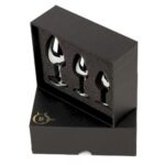 Набор металлических анальных пробок со стразами Jewellery Silver Plug "Boss Series" - imagine 4