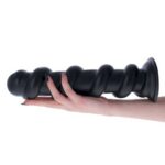 Анальная пробка рифленая Plug Anale Pico De Fogo Monolite Nero "Toyz4lovers" — изображение 3