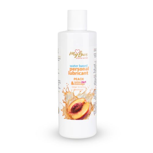 Гель-лубрикант для эротического массажа Intim&Massage 2 в 1 Peach "MyLove" 300 мл Gel lubrifiant pentru masaj erotic Intim&Massage 2 în 1 Peach "MyLove" 300 ml - imagine 1