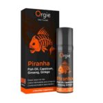 Cremă pentru intensificarea erecției cu efect de încălzire și stimulare Piranha „Orgie” 15 ml
