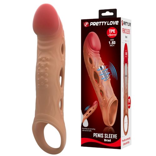 Удлиняющая насадка на вибрации Penis Sleeve Brad "Pretty Love" Piesa de prelungire pentru vibrator Penis Sleeve Brad "Pretty Love" - imagine 1
