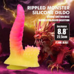 Dildo din silicon cu suprafață ondulată 22,5 cm Power Monsters Flamebeast "Baile" - imagine 3
