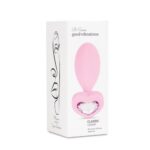 Анальная пробка силиконовая со стразом в форме сердца Pink Silikon Plug Medium "B-series"