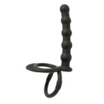 Насадка-страпон с эластичными кольцами для двойного проникновения Black Anal beads